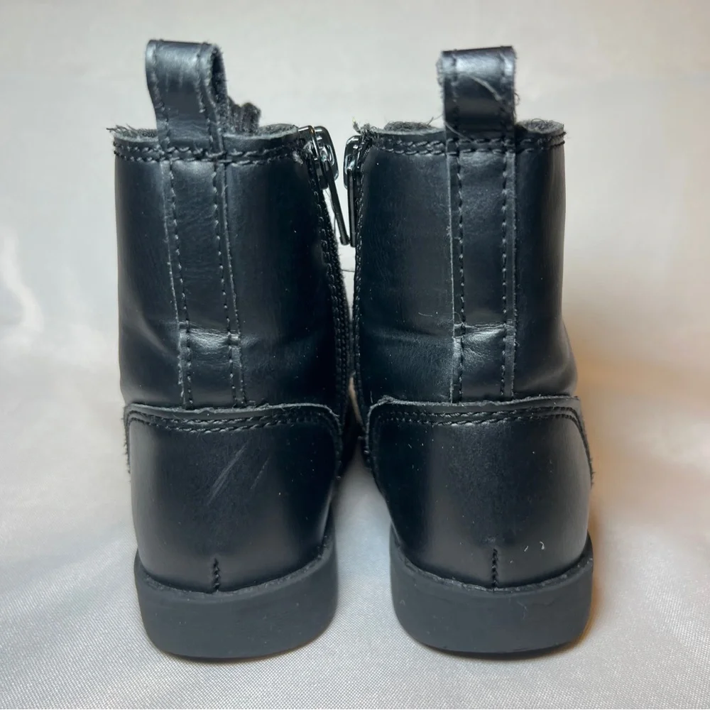 Old Navy Black Toddler Girl Size 8 Combat Boots‎ Lace Up Zipper